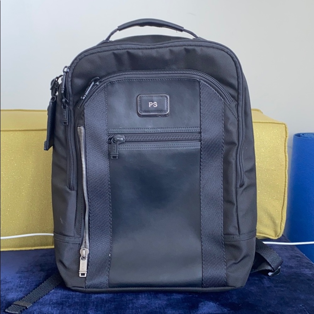 Tumi leather laptop backpack